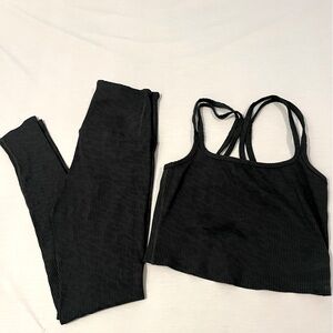 Carbon38 olive green and leopard matching set.